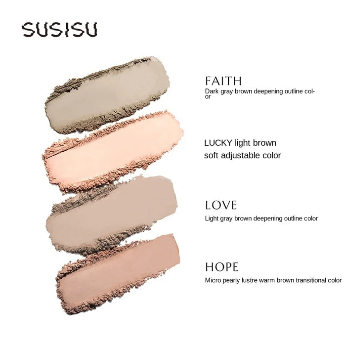 CY SUSISU Four-Color Shading Powder Plate Natural Three-Dimensional Long-Lasting Hairline Repair Free Shipping