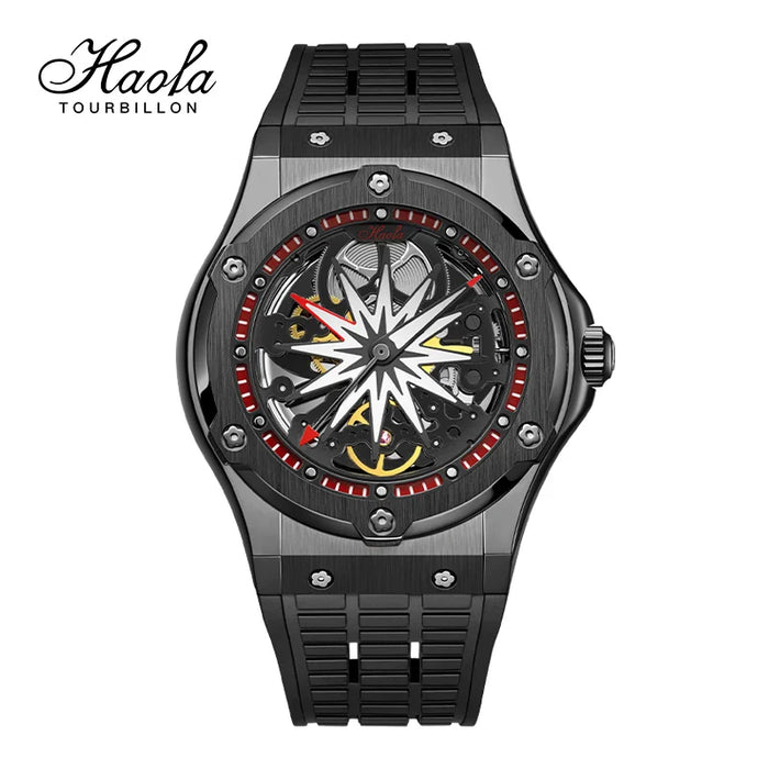 Haofa Skeleton Famous Automatic Mechanical Watch Men Sapphire Fashion Self Wind Luminous Mens Watch Luxury orologio uomo 1913