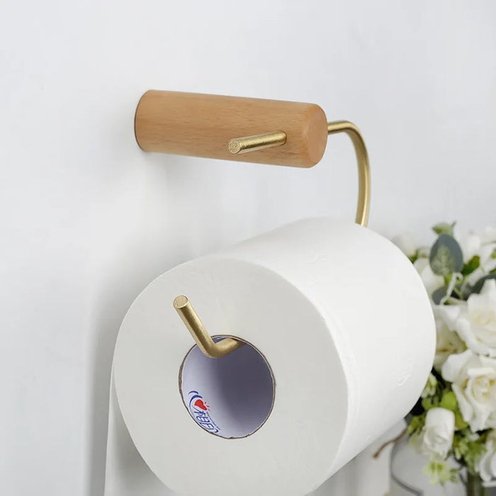 Bathroom Toilet Paper Holder, Wall Mount Tissue Roll Hanger, Bathroom Accessories, Wall Paper, Porta Papel Higienico Wood Copper