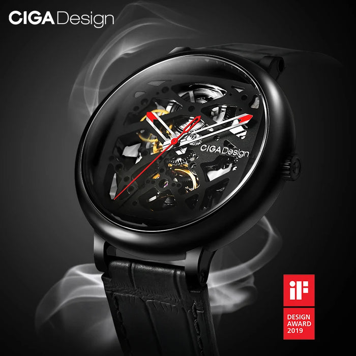 CIGA Design Skeleton Watch Men Automatic Mechanical Wrist Watches 316L Stainless Steel Case Sapphire Crystal Timepiece Unisex