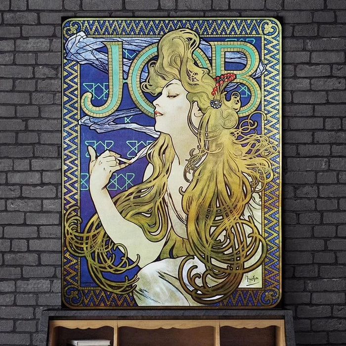 Job Cigarettes by Alphonse Mucha Canvas Art Posters And Prints Art Nouveau Canvas Paintings on the Wall Art Pictures Home Decor