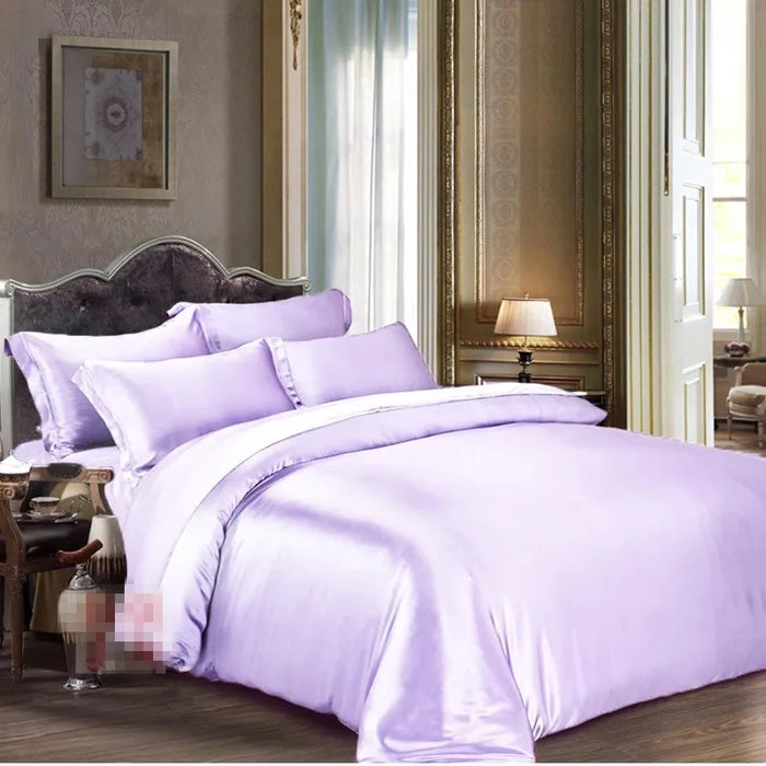 11 Pieces Set Sheet Duvet Cover 19 mm 100% Mulberry Silk Seamless King Queen Gray Pink Blue Colors Customize