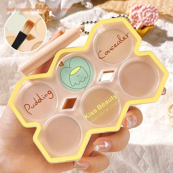 TT Six-Color Concealer Facial Spot Acne Marks Dark Circles Cover Natural Long Lasting Concealer Plate Makeup Oily Skin