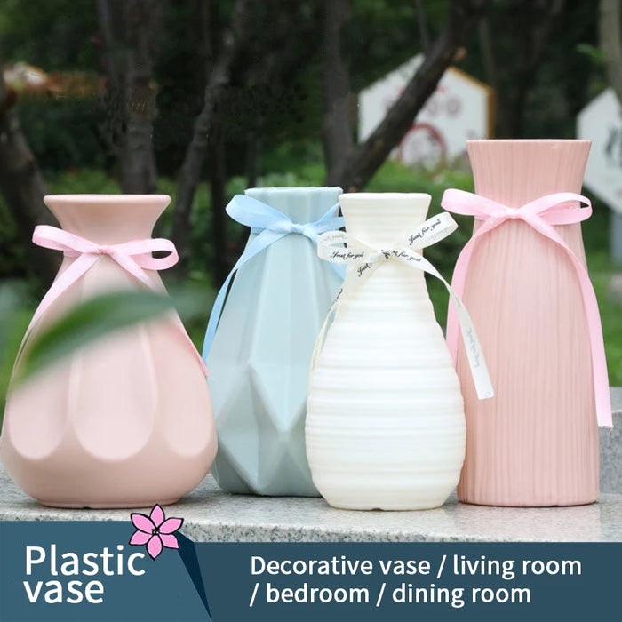 Nordic Style Creative Plastic Vase, Falling Resistant, Office, Home, Flower Arrangement Decoration, Dry Flower Vase