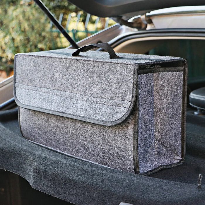 Large Anti Slip Compartment Boot Storage Organizer Tool Bag Car Storage Bag Car Trunk Organizer Soft Felt Storage Box