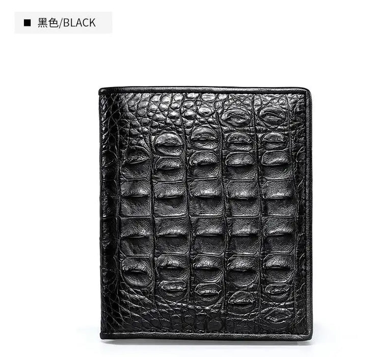 100% real genuine crocodile back skin short men wallet bank card holder case with genuine cow lining  allgator leather purse