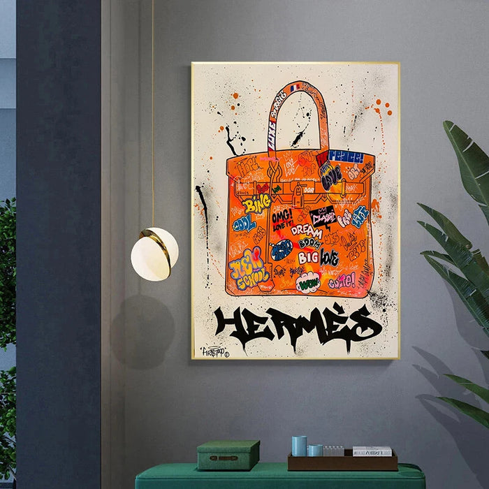 Modern Fashion Bags Abstract Graffiti Art Painting Posters and Prints Cuadros Wall Art Pictures for Living Room Home Decoration