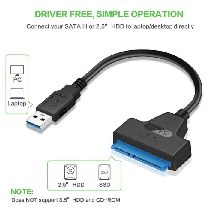 SATA to USB Cable USB 3.0 /Type-C to SATA III Hard Driver Adapter for 2.5" HDD/SSD SATA III Hard Disk Drive USB SATA Converter