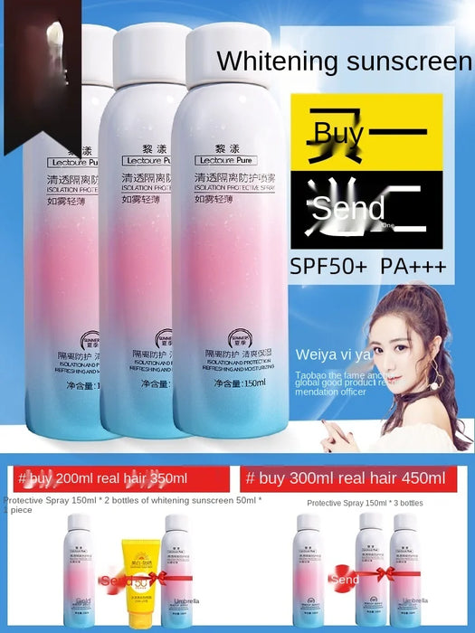 TT Whitening Sunscreen Spray SPF50 Neck Face Body Isolation UV Protection Summer Special