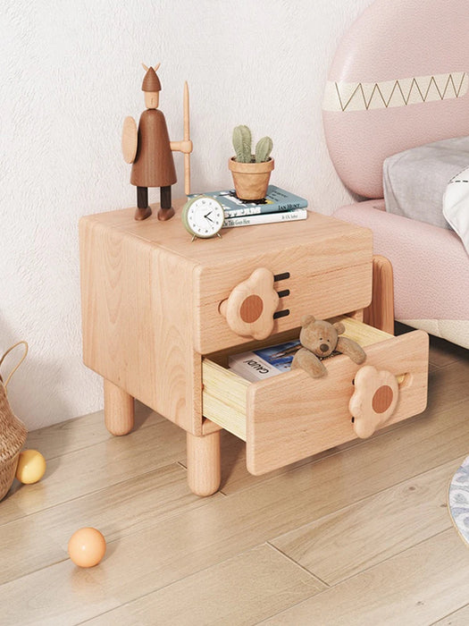 TT Cat's Paw Children's Bedside Table Cartoon Small Mini Bedside Cabinet Locker Creative Solid Wood Storage Cabinet Girl Chest