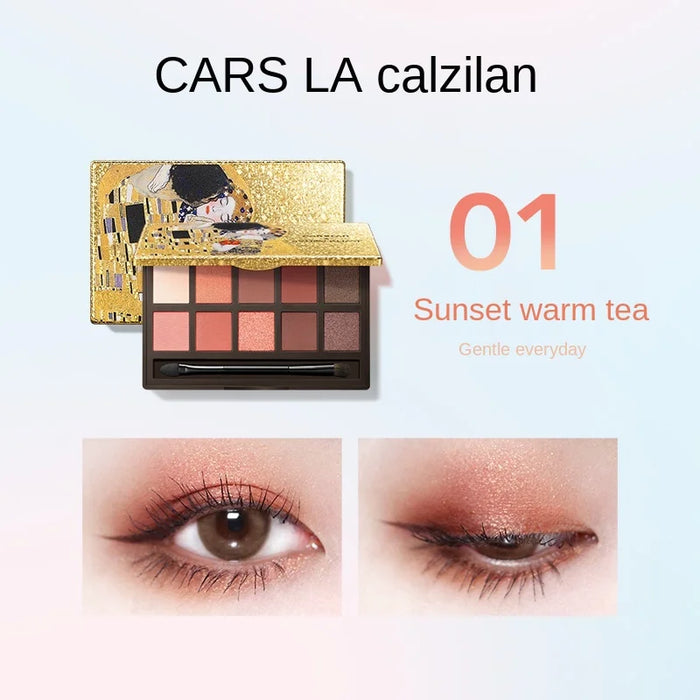 TT CARSLAN Ten Color Eyeshadow Palette Summer Ins Super Fire Beads Matte Earth Tone 2021 New