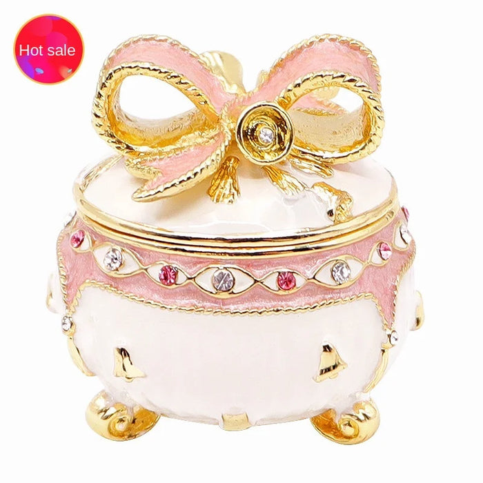 TT Jewelry Box Bow Bell High-Grade Ornaments European Jewelry Proposal Ring Storage Box