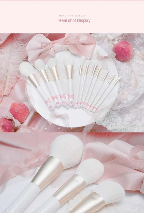 Cy Flower Know Makeup Brush Brush Suit Eye Shadow Blush Super Soft Makeup Brush White Cat Style Free Shipping