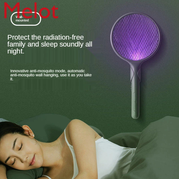 Luxury Electric Mosquito Swatter Rechargeable Household Powerful Mosquito Killing Lamp Two-in-One Mosquito Swatter Power Swatter