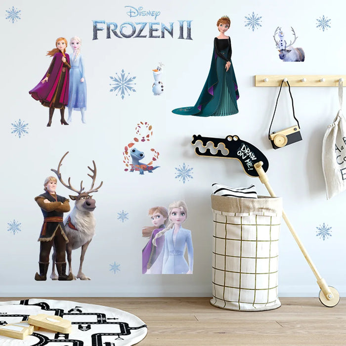 Cartoon diy frozen princess Elsa Anna wall stickers girl Children room background decoration removable kids bedroom poster decal