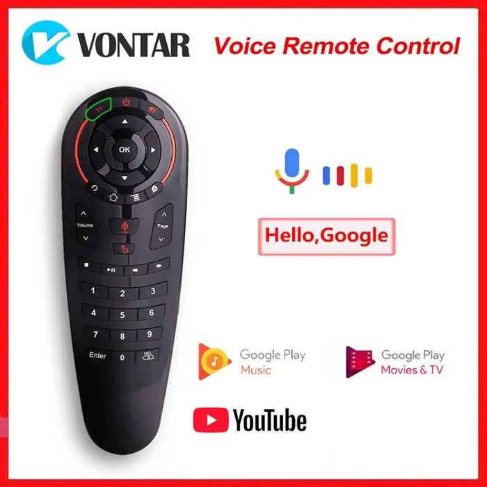 Google Voice Remote Control Gyro Sensing IR Learning Mini 2.4G Wireless Air Mouse Keyboard For Android 11.0 10.0 9.0 TV BOX