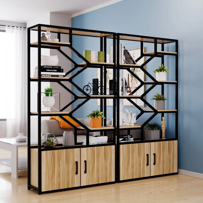 TT Partition Storage Rack Office Floor Bookshelf Modern Minimalist Living Room Wrought Iron Display Storage Screen Cabinet