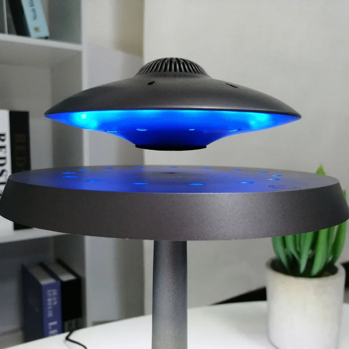 Smart Wireless Creative 3D Surround Sound Magnetic Levitation Wireless Charging Bluetooth Speaker LED Desktop UFO Table Lamp