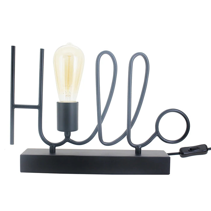 CX Retro Black Hello Decorative Table Lamp