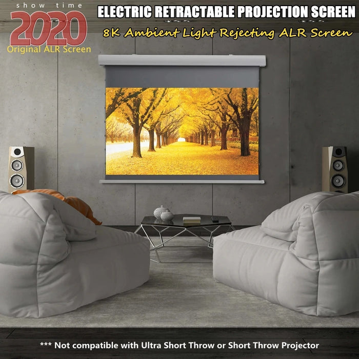 MIVISION 16:9 Best Electric Motorized Tab-Tensioned 4K ALR Anti Daylight Projection Screen