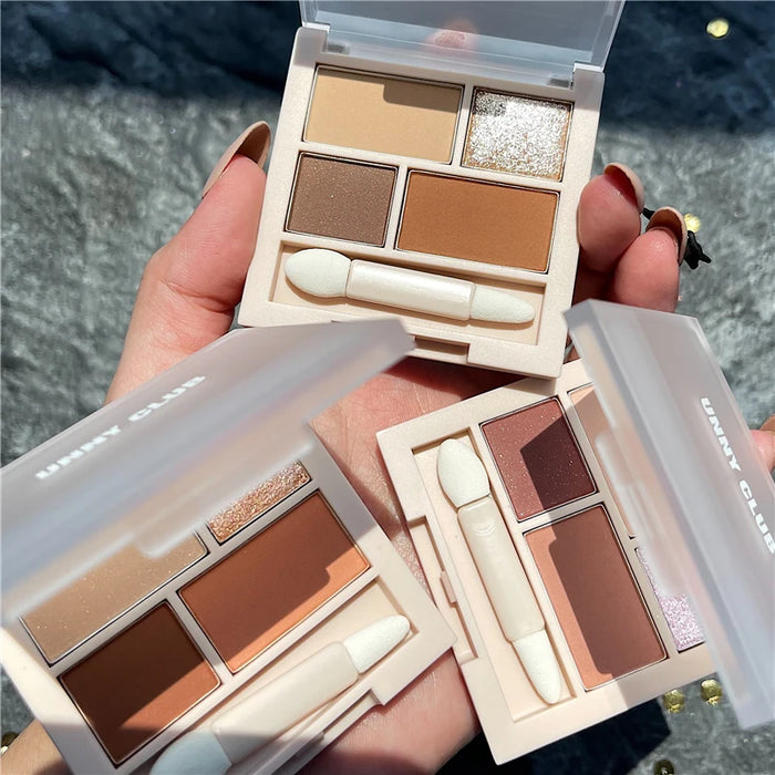 TT Four Color Eyeshadow Palette Ins Fresh Niche Brand Milk Tea Earth Color Summer Cheap Student Authentic Makeup