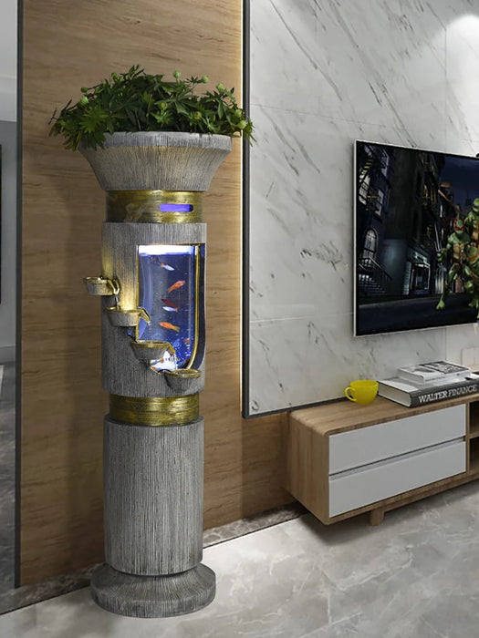 TT Creative Nordic Living Room Water Fountain Fish Tank Modern Light Luxury Home Decorations Floor Ornaments