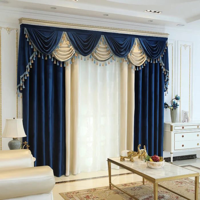 Nordic Style Velvet Curtains American-style for Living Room BedRoom Luxury Flannel Curtain Velvet Curtains Tulle Valance Custom