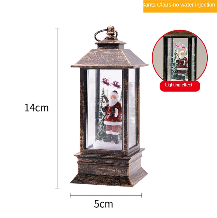 TT Christmas Light-Emitting Elderly Small Wind Lamp Desktop Decoration Christmas Tree Scene Layout Small Oil Lamp Decoration