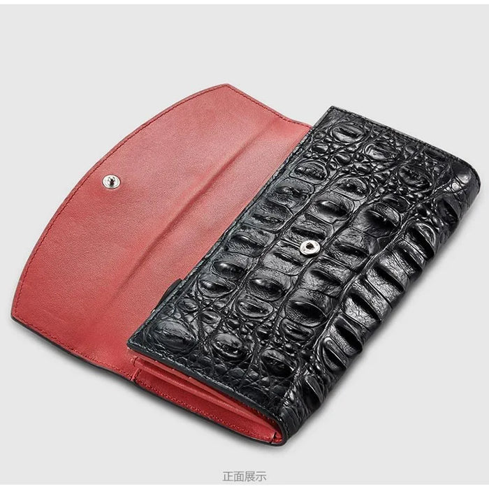 High End Quality 100% Genuine crocodile skin women wallets and purse bank credit card holder black color