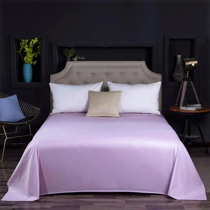 40 Solid Colors 100% Egyptian Cotton Bed Sheet Satin Bedspread Long Staple Cotton Mattress Cover White Purple Yellow Bedlinen