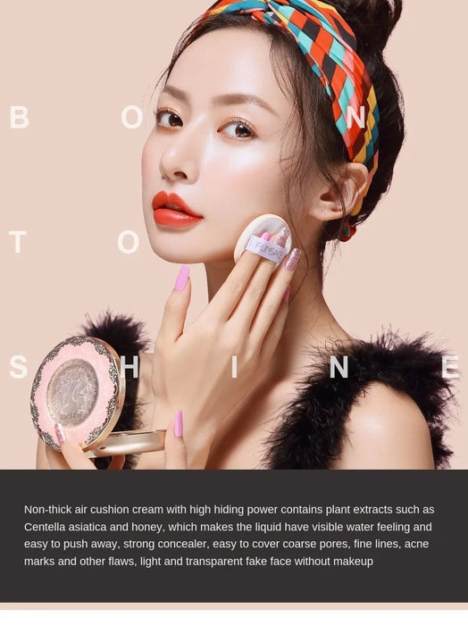 TTCushion Foundation Liquid Foundation Anti-Sweat Concealer and Moisturizer Brightening Unicorn Oil Control Makeup Set Authentic