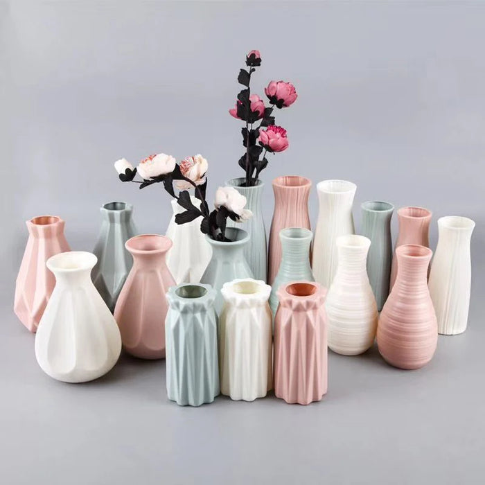 Nordic Style Creative Plastic Vase, Falling Resistant, Office, Home, Flower Arrangement Decoration, Dry Flower Vase