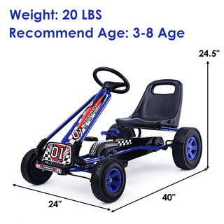 Go Kart Kids Ride On Car Pedal Powered 4 Wheel Racer Toy Stealth Outdoor New