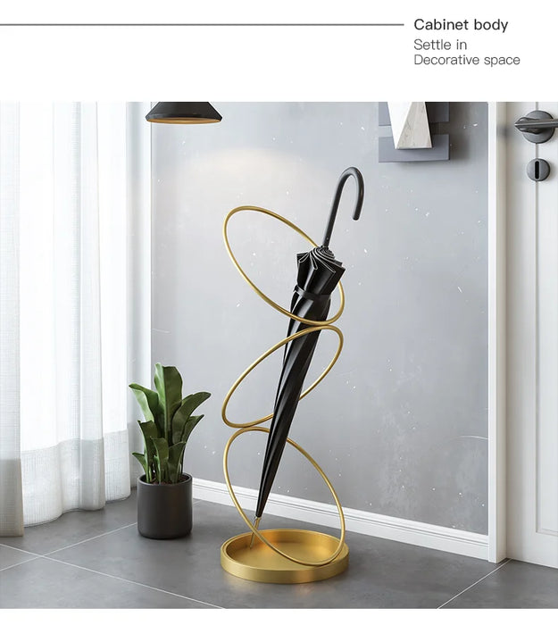 zq Nordic Wrought Iron Umbrella Stand Hotel Entrance Umbrella Bucket Umbrella Stand Household Umbrella Stand