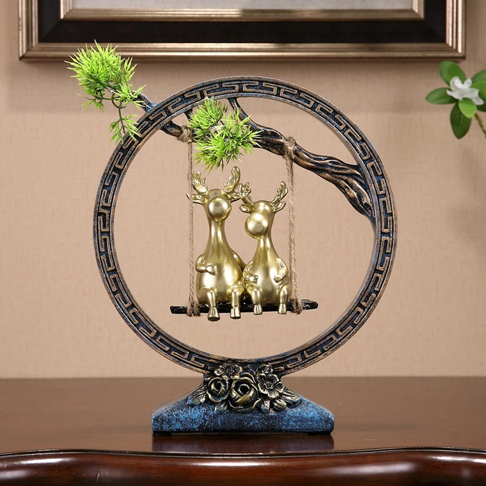 TTCreative Home New Wedding Products Living Room European Style Wine Cabinet TVCabinet Home Furnishings Fortune Deer Decorations