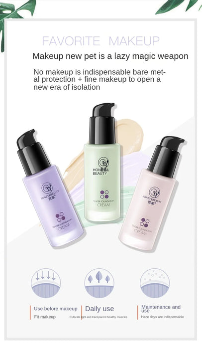 GY Makeup Primer Make-up Primer Base Sun Protective Concealer Three-in-One Natural Core Cream Female Cheap and Easy to Use