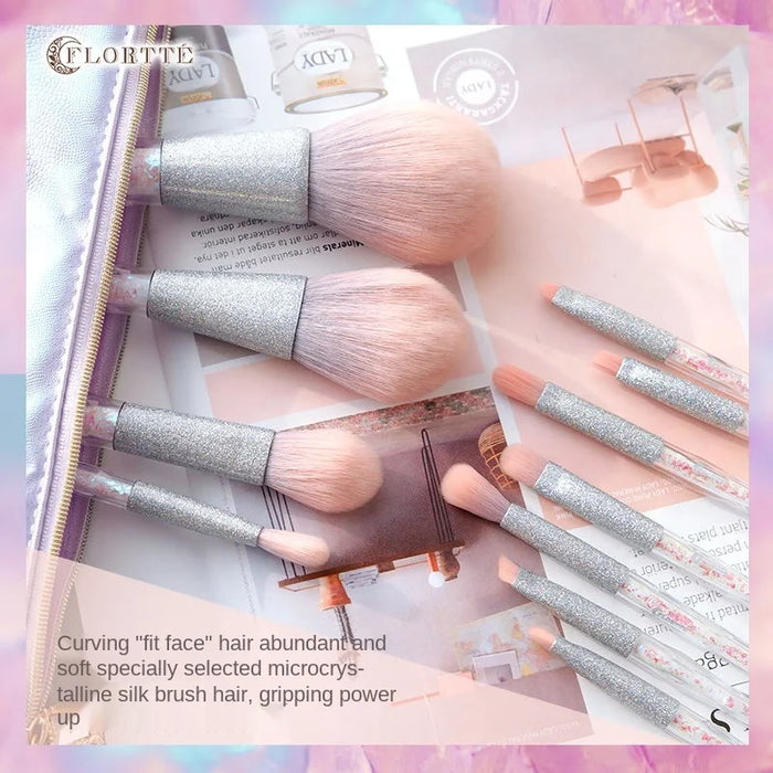 TT Makeup Brush Set Pearlescent Eye Shadow Lip Brush Powder Brush Repair Blush Brush Containing Brush Bag