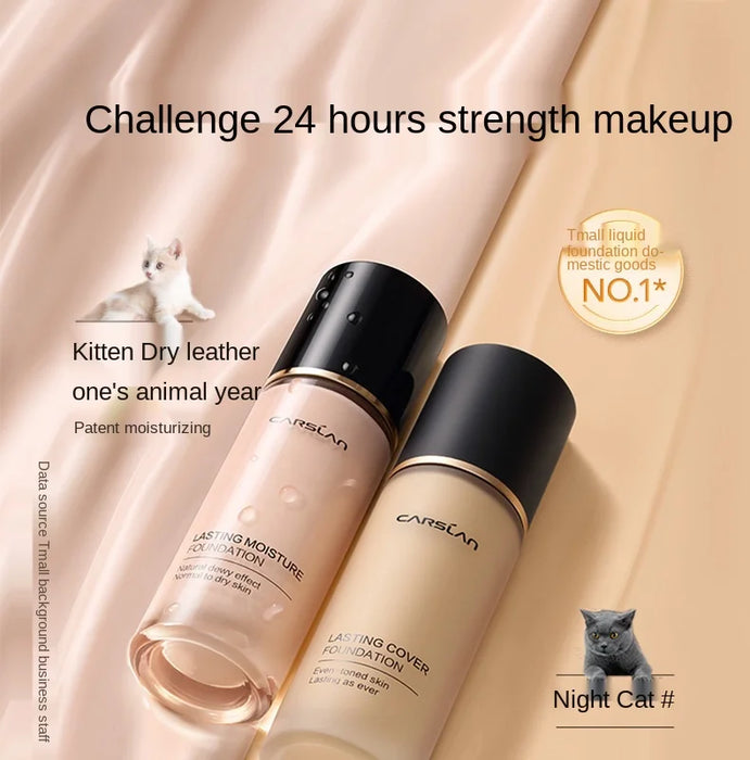 CY CARSLAN Kitten Liquid Foundation Concealer and Moisturizer Long-Lasting Mixed Dry Oily Leather Free Shipping