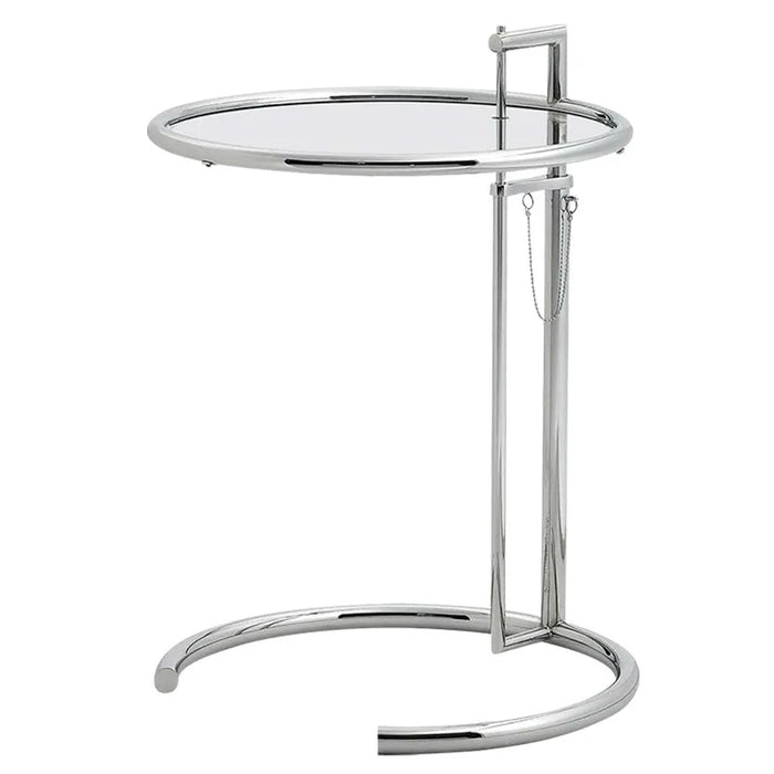 JOYLOVE Stainless Steel Creative Glass Lift Coffee Table Simple Household Transparent Sofa Tables Nordic Designer C-shaped Table