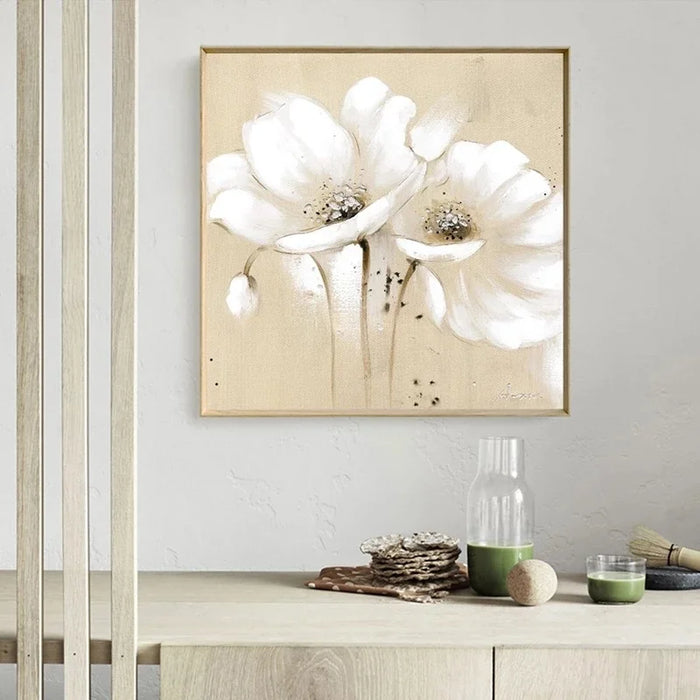 Large Flowers Canvas Art Wall Paintings Home Decor White Abstract Flowers Art Prints Modern Pictures For Living Room Cuadros