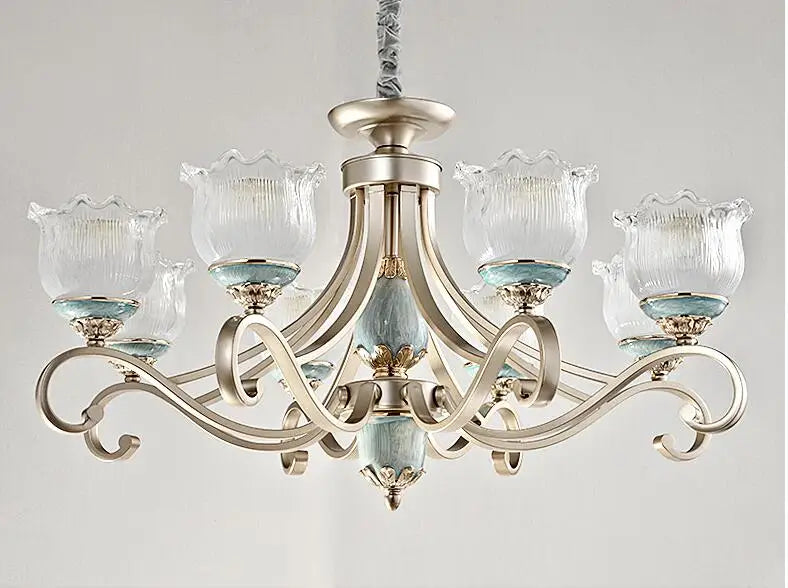 American style living room chandelier light luxury dining room bedroom lamp iron art lamps