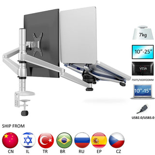 OA-7X Multimedia Desktop long arm 25inch LCD Monior Stand Laptop Holder Stand Table Full Motion Double Monitor Mount