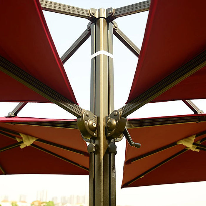 TT Large Outdoor Sunshade Leisure Business High-End Club Four-Head Roman Umbrella Villa Resort Patio Umbrella