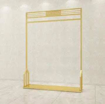 Golden clothing display rack wedding dress rack high-end clothes rack photo studio dress cheongsam women's clothing store shelf