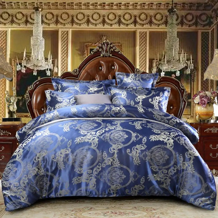 Jacquard Comforter Bedding Sets King Size Gold Cover Duvet Queen Bed Linen Satin Bed Sheets and Pillowcases High Quality