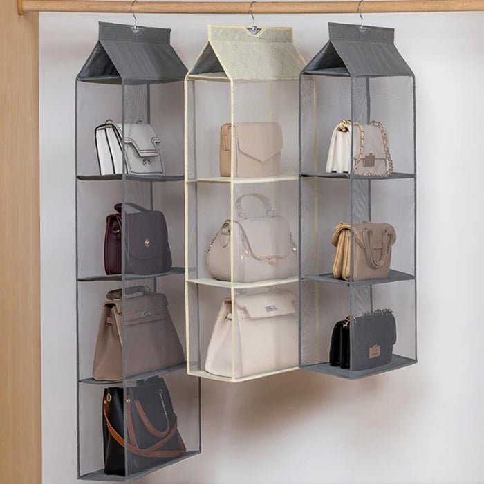 zq Free Shipping Hanging Storage Bag Wardrobe Three-Dimensional Hanging Leather Bag Finishing Fabric Dustproof Storage Rack