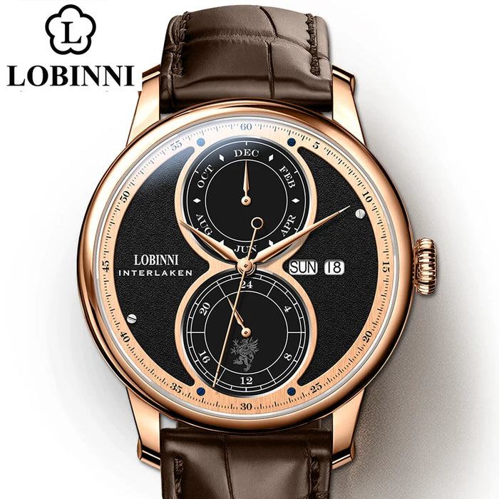 LOBINNI Reloj de los hombres automatic mechanical watch brand wrist watches luxury gift water resistant latest design wristwatch