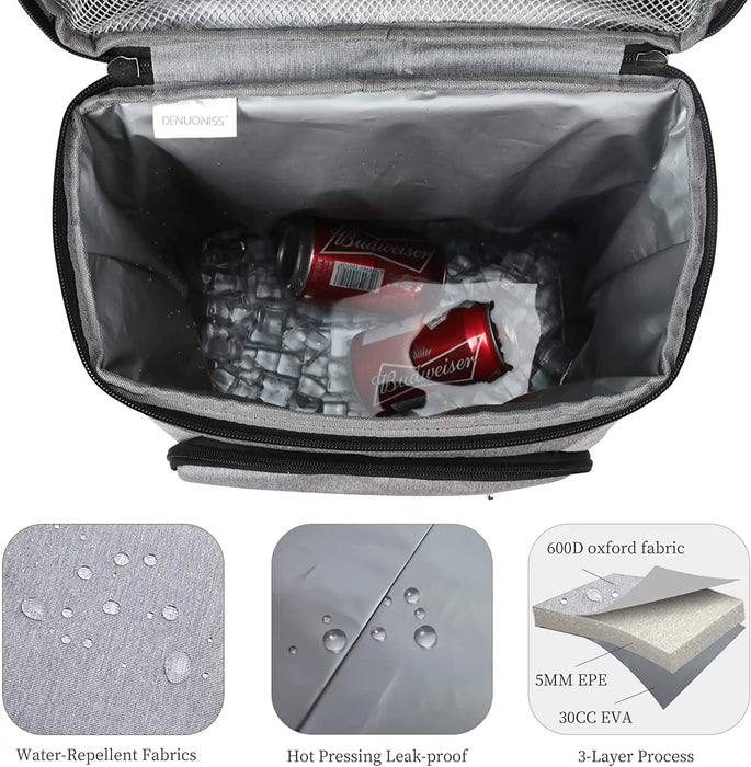 DENUONISS 22L Cooler Bag  100% Leakpoof Large Insulated Bag Outdoor Picnic Beach Thermal Bag Cooler Car Refrigerator  For Food