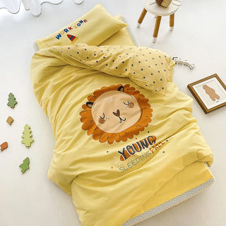 Pure Cotton Printed Kindergarten 3 Piece Set Kids Nap Baby Bedding Girl and Boy Bed Linen Quilt Cover Pillowcase Without Filling