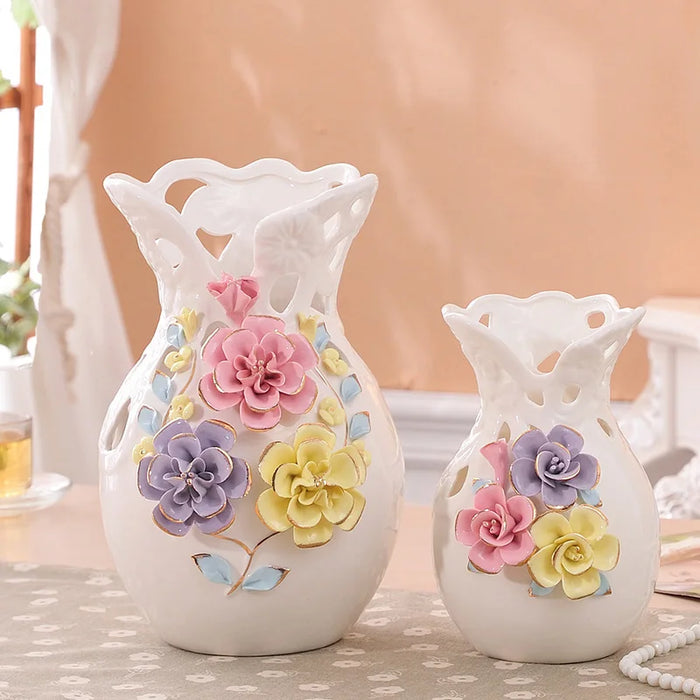 CX Jingdezhen Ceramic Vase Decoration Living Room Decorative Flower Arrangement Dried Porcelain